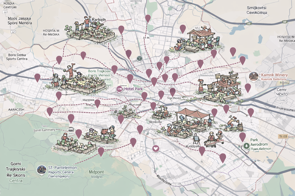 From Streets to Skies: Building a Self-Organized City